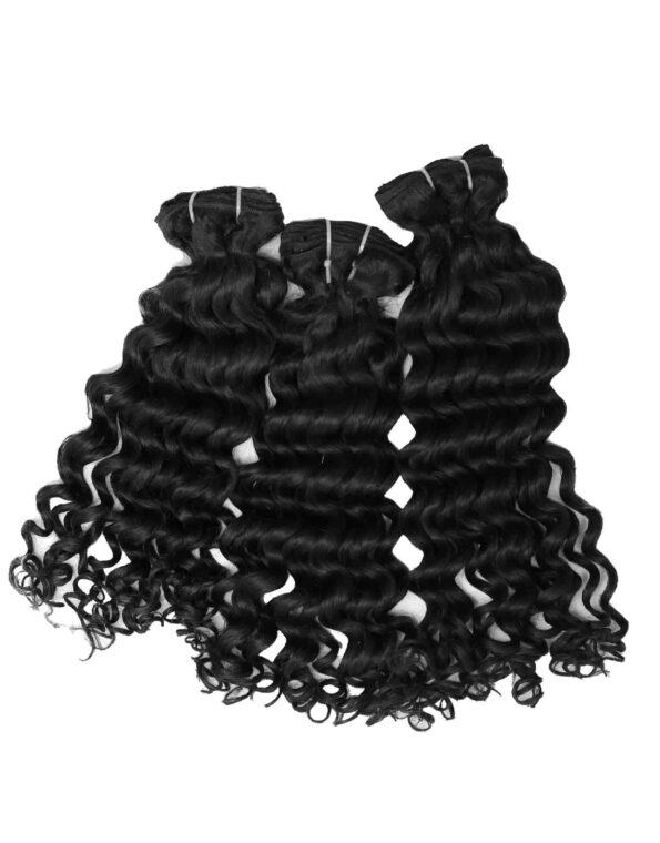 Deep Wavy Hair extensions of thicklengths. These are hand-tied hair extensions. Virgin Human hair extensions from south Indian temples.