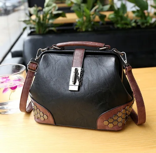 Twyce-USA Women Handbag Leather Small Doctor Bag Women Shoulder Bag Female Cr…
