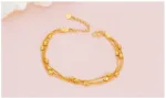 Brass Jewellery Accessories, Gold-Plated Three-Wire Turn & Transport Bracelet, Ladies Vietnam Sand Gold Jewelry New Product Multi-Wire Bracelet