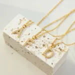 Small Fragrant Style Fashion Trend Cute Temperament 26 Personal Letters Zirconia Necklace Titanium Steel Jewellery
