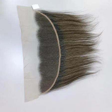 Lace Frontals Grey Human Hair Straight Raw Unprocessed Indian Human Hair Salt and Pepper Free Part 13x4 and 13x6